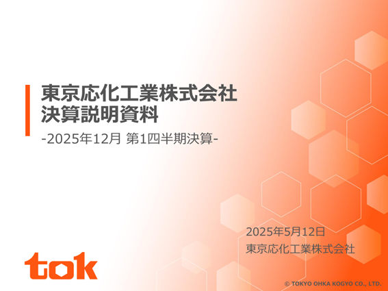 機関投資家・アナリスト向け2025年12月期第1四半期決算説明会資料を掲載